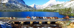 Trail ride across the bridge